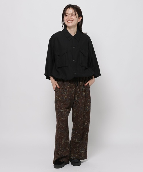 niko and...(ニコアンド)の「テロテロツイルワークシャツ(シャツ/ブラウス・レディース・ベージュ/ブラック・MEDIUM/LARGE)」の12枚目の写真