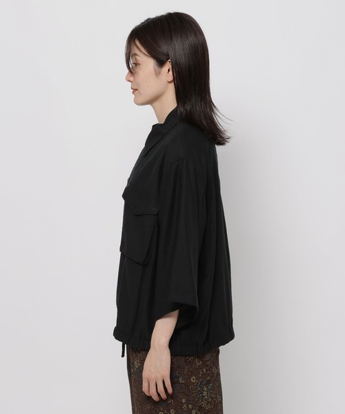 niko and...(ニコアンド)の「テロテロツイルワークシャツ(シャツ/ブラウス・レディース・ベージュ/ブラック・MEDIUM/LARGE)」の9枚目の写真