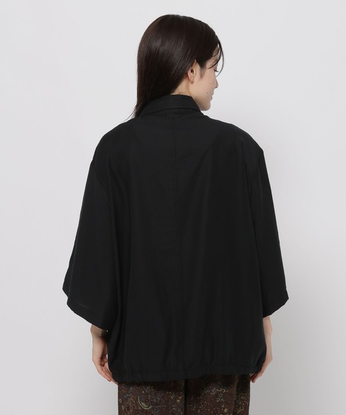 niko and...(ニコアンド)の「テロテロツイルワークシャツ(シャツ/ブラウス・レディース・ベージュ/ブラック・MEDIUM/LARGE)」の4枚目の写真