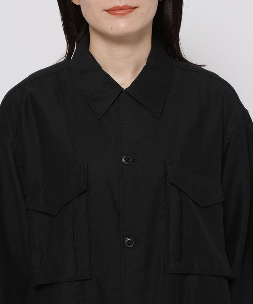 niko and...(ニコアンド)の「テロテロツイルワークシャツ(シャツ/ブラウス・レディース・ベージュ/ブラック・MEDIUM/LARGE)」の17枚目の写真