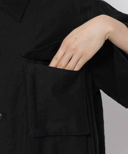 niko and...(ニコアンド)の「テロテロツイルワークシャツ(シャツ/ブラウス・レディース・ベージュ/ブラック・MEDIUM/LARGE)」の6枚目の写真