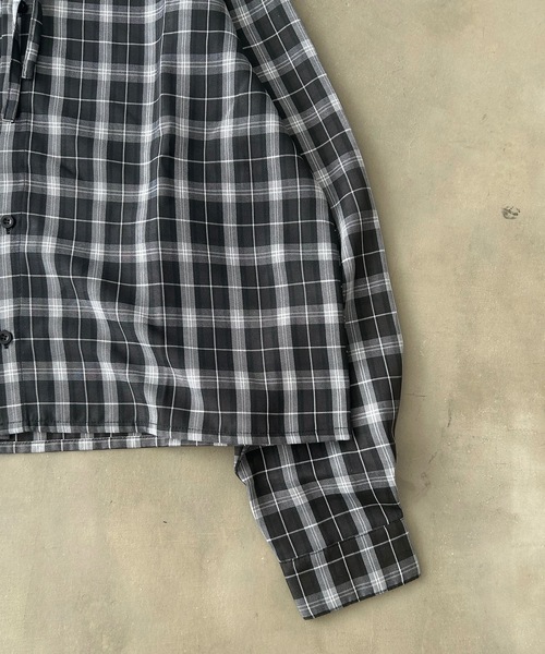 MandO（Auntie Rosa）（エムオー）の「オーバーチェックシャツフーディ（シャツ/ブラウス・メンズ・ブラック/ブルー・LARGE/MEDIUM）」の20枚目の写真