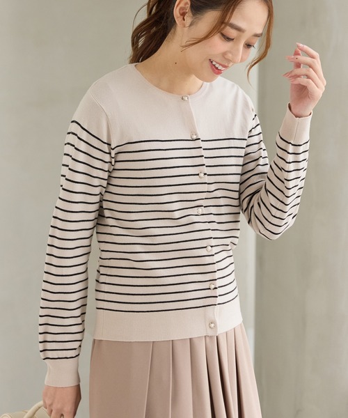 Honeys（ハニーズ）の「【しなやかニット・ヒアルロン酸加工】ヒアルロン酸クルーカーデ（カーディガン/ボレロ・レディース・ブラック×ベージュ/レッド/アイボリー/ピンク系その他/ブラック/杢グレー・L/LL/M）」の18枚目の写真