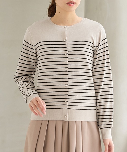 Honeys（ハニーズ）の「【しなやかニット・ヒアルロン酸加工】ヒアルロン酸クルーカーデ（カーディガン/ボレロ・レディース・ブラック×ベージュ/レッド/アイボリー/ピンク系その他/ブラック/杢グレー・L/LL/M）」の19枚目の写真