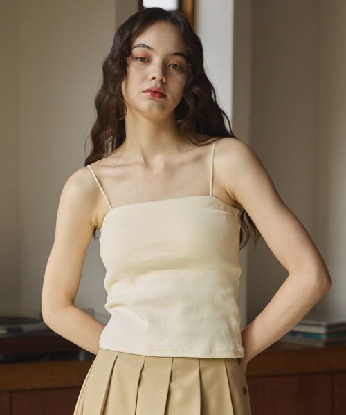 OLUN(オルン)の「Rib cup camisole/リブカップキャミソール(キャミソール・レディース・ブラウン/アイボリー/ベージュ/モカ・FREE)」の6枚目の写真