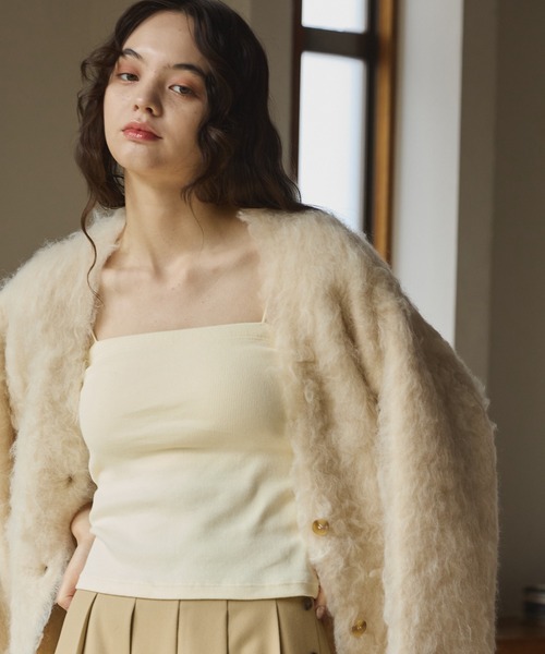 OLUN(オルン)の「Rib cup camisole/リブカップキャミソール(キャミソール・レディース・ブラウン/アイボリー/ベージュ/モカ・FREE)」の11枚目の写真