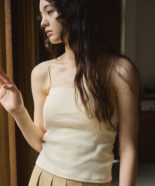 OLUN(オルン)の「Rib cup camisole/リブカップキャミソール(キャミソール・レディース・ブラウン/アイボリー/ベージュ/モカ・FREE)」の7枚目の写真