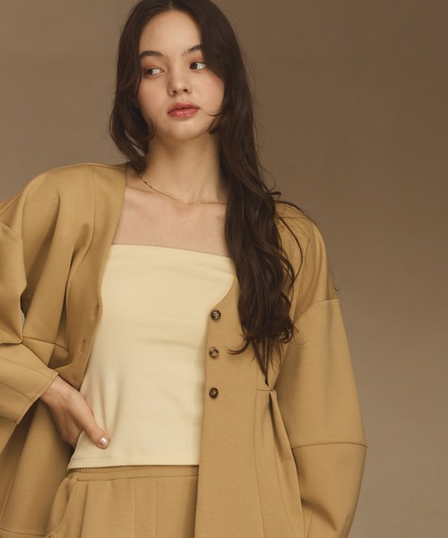 OLUN(オルン)の「Rib cup camisole/リブカップキャミソール(キャミソール・レディース・ブラウン/アイボリー/ベージュ/モカ・FREE)」の14枚目の写真