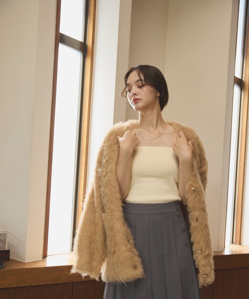 OLUN(オルン)の「Rib cup camisole/リブカップキャミソール(キャミソール・レディース・ブラウン/アイボリー/ベージュ/モカ・FREE)」の13枚目の写真
