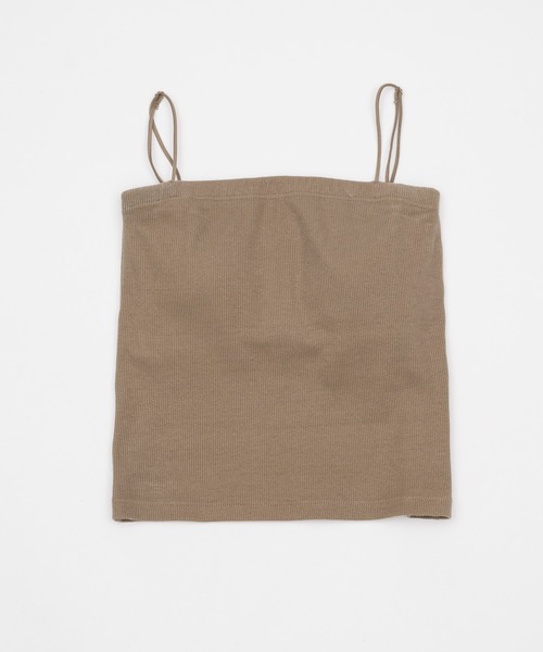 OLUN リブカップキャミソール　ブラウン　アイボリー OLUN キャミソール Rib cup camisole/リブカップキャミソール