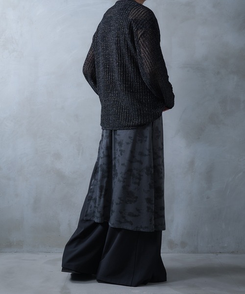 Ellno Loset（エルノロゼット）の「ニュアンス柄ラッププリーツハカマパンツ/SET UP対応（スラックス・メンズ・ブラック・X-SMALL/SMALL/MEDIUM/LARGE）」の3枚目の写真