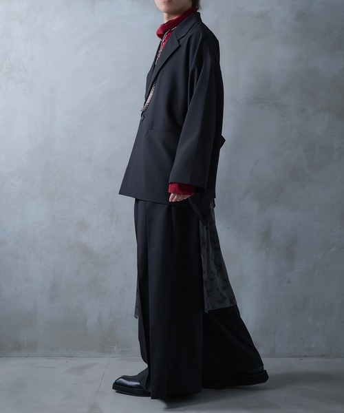 Ellno Loset（エルノロゼット）の「ニュアンス柄ラッププリーツハカマパンツ/SET UP対応（スラックス・メンズ・ブラック・X-SMALL/SMALL/MEDIUM/LARGE）」の6枚目の写真