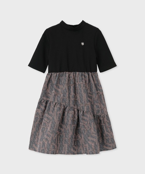 Paul Smith JUNIOR(ポールスミスジュニア)の「ガールズ 5分袖 ドッキングワンピース / 893177 4153352(ワンピース・キッズ・ブラック・110cm/100cm/90cm/130cm/120cm)」の1枚目の写真