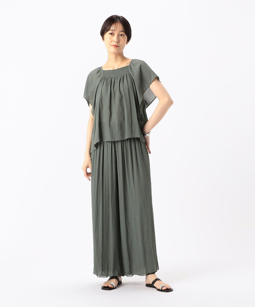 K.T KIYOKO TAKASE（キヨコタカセ）の「【セットアップ対応】スプリットジョーゼット シャーリングブラウス（シャツ/ブラウス・レディース・ネイビー・7号）」の11枚目の写真