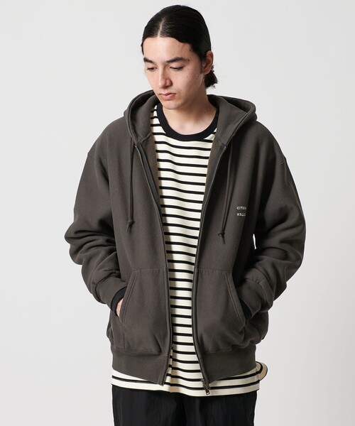 CITEN（シテン）の「＜CITEN＞ジップアップスウェットフーディー（パーカー・メンズ・ライトグレー/イエロー/ダークグレー・M/L）」の15枚目の写真