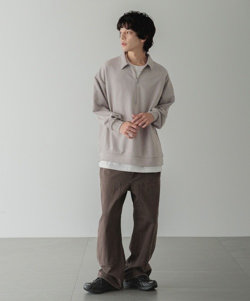 LOWRYS FARM（ローリーズファーム）の「【LFM(U)】スウェードライクＨＺＩＰポロ　 593465（Tシャツ/カットソー・メンズ・ブラウン/グレー/チャコールグレー・MEDIUM/LARGE）」の16枚目の写真