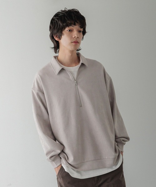 LOWRYS FARM（ローリーズファーム）の「【LFM(U)】スウェードライクＨＺＩＰポロ　 593465（Tシャツ/カットソー・メンズ・ブラウン/グレー/チャコールグレー・MEDIUM/LARGE）」の18枚目の写真