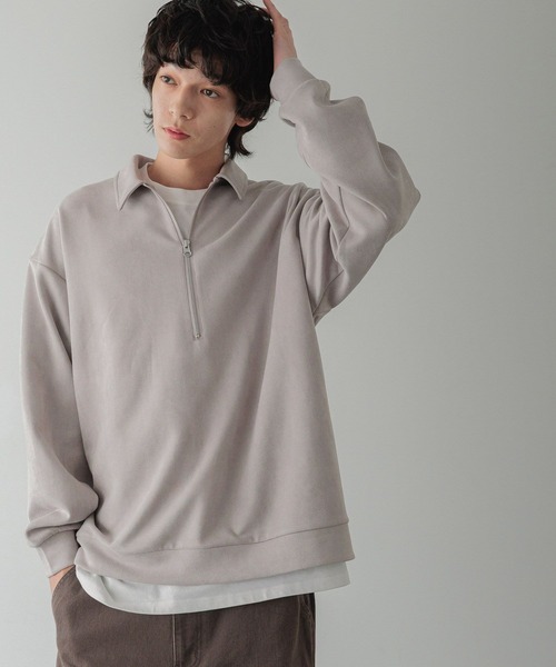 LOWRYS FARM（ローリーズファーム）の「【LFM(U)】スウェードライクＨＺＩＰポロ　 593465（Tシャツ/カットソー・メンズ・ブラウン/グレー/チャコールグレー・MEDIUM/LARGE）」の19枚目の写真