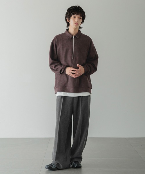 LOWRYS FARM（ローリーズファーム）の「【LFM(U)】スウェードライクＨＺＩＰポロ　 593465（Tシャツ/カットソー・メンズ・ブラウン/グレー/チャコールグレー・MEDIUM/LARGE）」の21枚目の写真