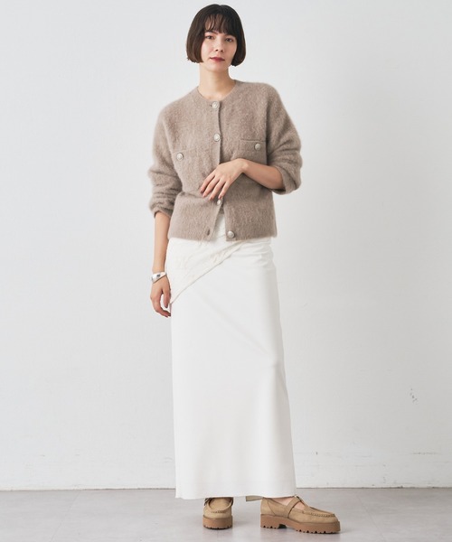 Whim Gazette（ウィムガゼット）の「ファーボタンジャケット（カーディガン/ボレロ・レディース・ブラウン/グレー/ベージュ/ブラック/ネイビー・FREE）」の14枚目の写真