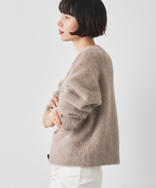 Whim Gazette（ウィムガゼット）の「ファーボタンジャケット（カーディガン/ボレロ・レディース・ブラウン/グレー/ベージュ/ブラック/ネイビー・FREE）」の10枚目の写真