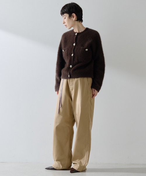 Whim Gazette（ウィムガゼット）の「ファーボタンジャケット（カーディガン/ボレロ・レディース・ブラウン/グレー/ベージュ/ブラック/ネイビー・FREE）」の20枚目の写真
