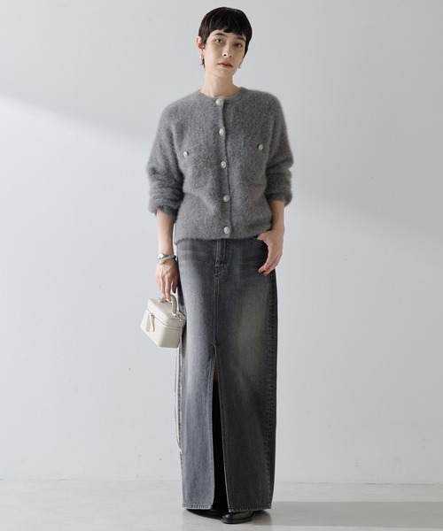 定番人気★ウィムガゼットWhim Gazette ファーボタンジャケット　黒 ウィムガゼット Whim Gazette ファーボタンジャケット （black