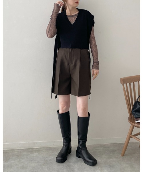 She's Closet(シーズクローゼット)の「長袖クルーネック透かし編みストレッチレースシアートップス(Tシャツ/カットソー・レディース・ホワイト/ブラック/ブラウン系その他/スモークピンク/ブラウン/ブルーグレー・FREE)」の22枚目の写真