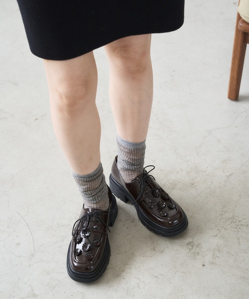 LE TALON（ルタロン）の「アツゾコフラワーレースアップ（ローファー・レディース・ブラウン/ブラック・X-LARGE/LARGE/MEDIUM/SMALL）」の7枚目の写真