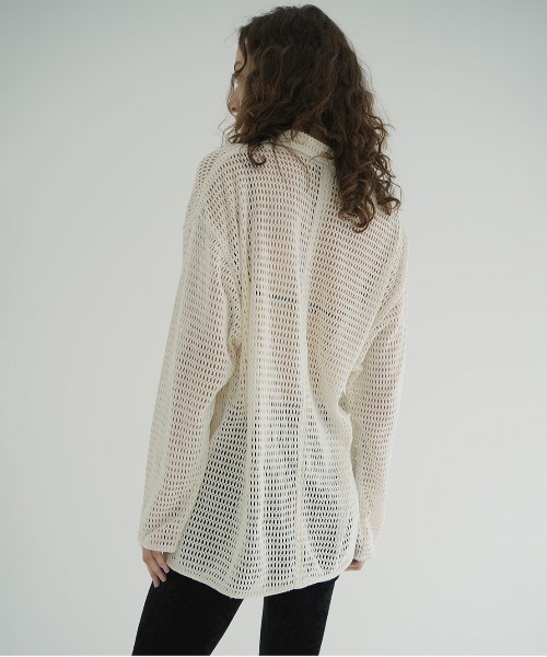 CLANE(クラネ)の「MESH POCKET OVER SHIRTS(シャツ/ブラウス・レディース・ミント/ブラック/アイボリー・1/2)」の11枚目の写真