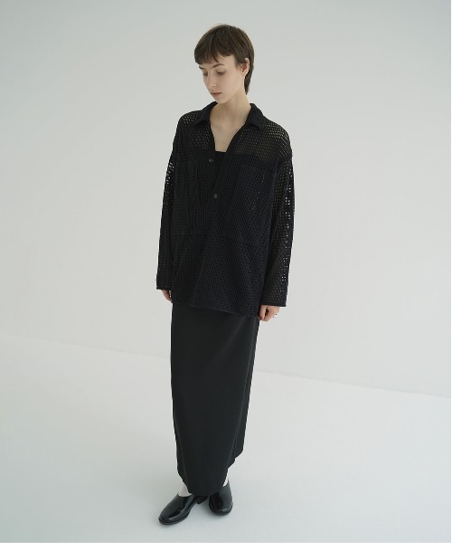CLANE(クラネ)の「MESH POCKET OVER SHIRTS(シャツ/ブラウス・レディース・ミント/ブラック/アイボリー・1/2)」の16枚目の写真