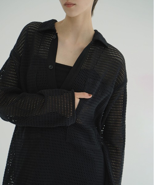 CLANE(クラネ)の「MESH POCKET OVER SHIRTS(シャツ/ブラウス・レディース・ミント/ブラック/アイボリー・1/2)」の22枚目の写真