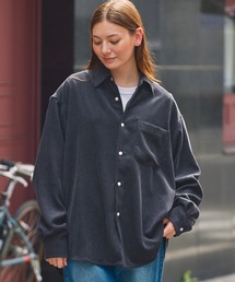 メンズのシャツ/ブラウス（ブルー・ネイビー/青色系・コーデュロイ