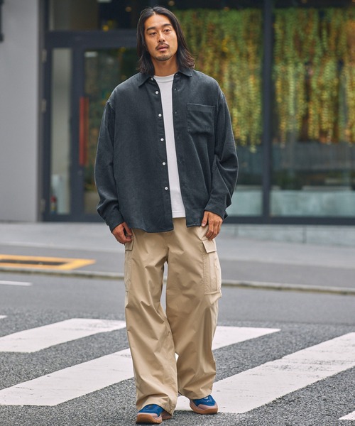 ファンクショナルコーデュロイ オーバーサイズ レギュラーカラー長袖