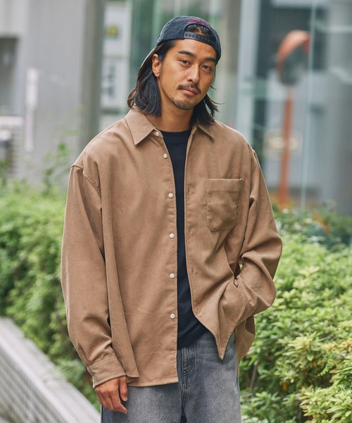 ファンクショナルコーデュロイ オーバーサイズ レギュラーカラー長袖