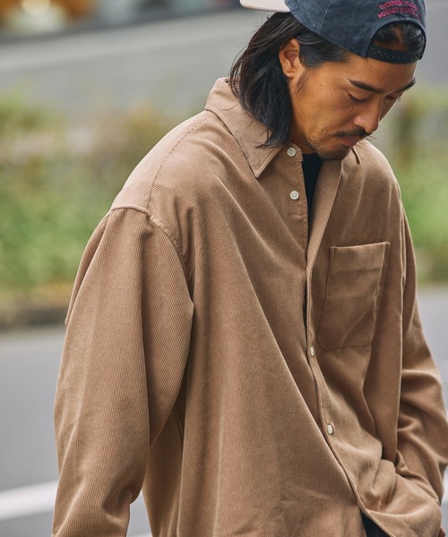ファンクショナルコーデュロイ オーバーサイズ レギュラーカラー長袖