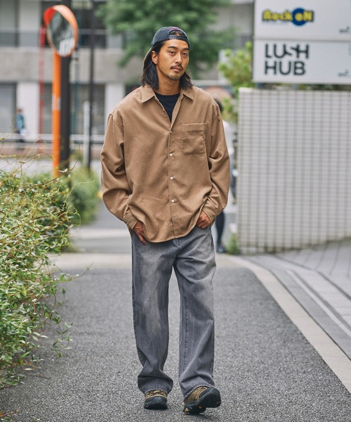 ファンクショナルコーデュロイ オーバーサイズ レギュラーカラー長袖