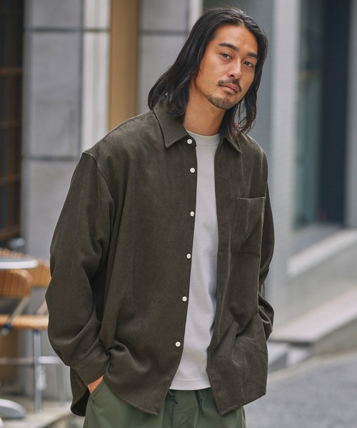 ファンクショナルコーデュロイ オーバーサイズ レギュラーカラー長袖