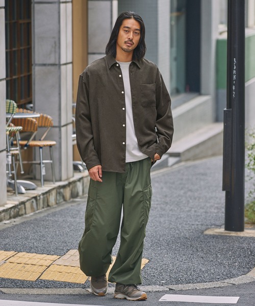 ファンクショナルコーデュロイ オーバーサイズ レギュラーカラー長袖