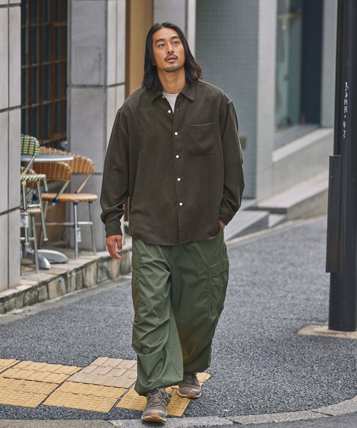 ファンクショナルコーデュロイ オーバーサイズ レギュラーカラー長袖