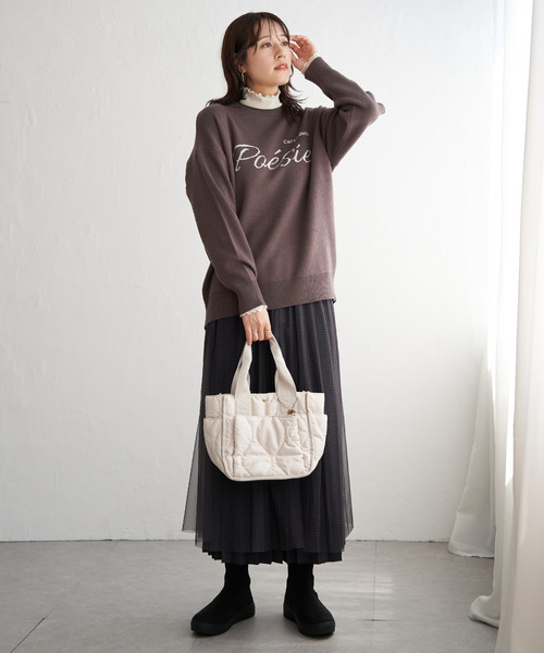 ikka(イッカ)の「ハイネックテレコ長袖プルオーバー(Tシャツ/カットソー・レディース・ブラック/オフホワイト/グレー/シルバー/ゴールド・M/L/S)」の18枚目の写真