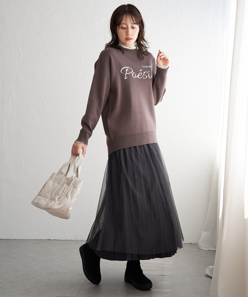 ikka(イッカ)の「ハイネックテレコ長袖プルオーバー(Tシャツ/カットソー・レディース・ブラック/オフホワイト/グレー/シルバー/ゴールド・M/L/S)」の19枚目の写真
