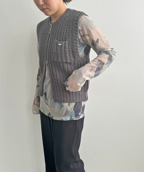 ダブルジップコンパクトニットベスト LHELBIE│Eimee Law & LHELBIE