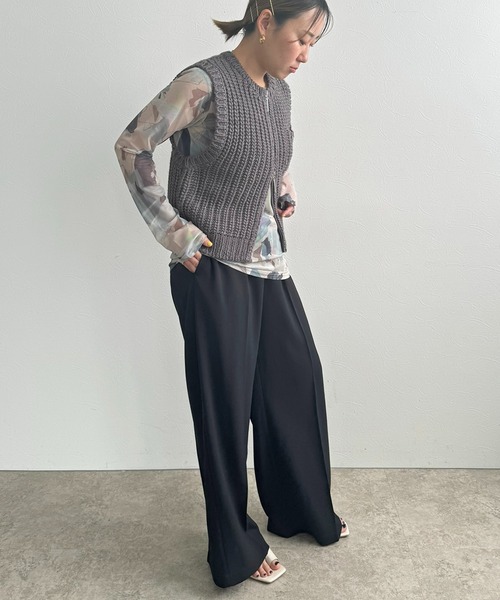 ダブルジップコンパクトニットベスト LHELBIE│Eimee Law & LHELBIE