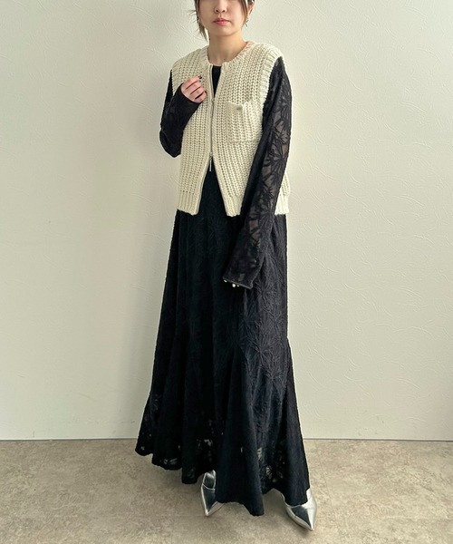 rosymonsterループツーウェイジップジレベスト　新品未使用タグ付き ダブルジップコンパクトニットベスト LHELBIE│Eimee Law & LHELBIE