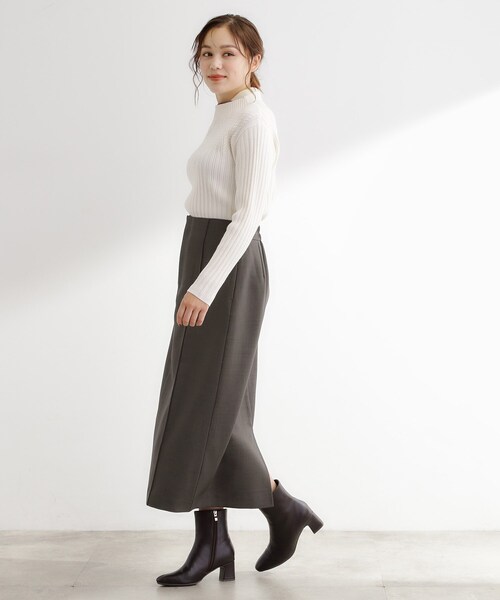 grove（グローブ）の「【カセット服】洗えるストレートシルエットスカート（スカート・レディース・ブラウン系その他/ネイビー系5/ライトベージュ・02/03/05/04/01）」の7枚目の写真