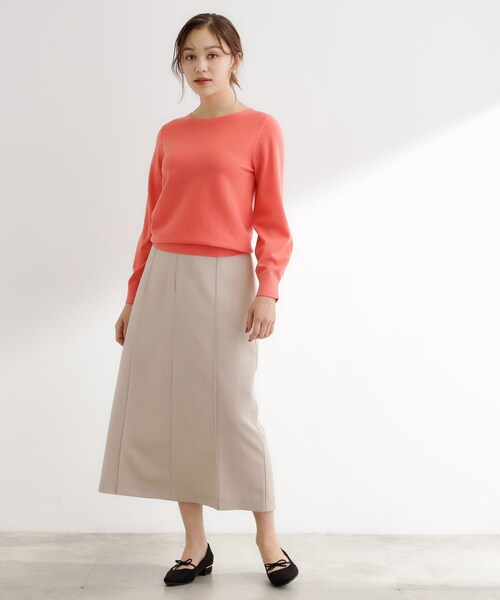 grove（グローブ）の「【カセット服】洗えるストレートシルエットスカート（スカート・レディース・ブラウン系その他/ネイビー系5/ライトベージュ・02/03/05/04/01）」の10枚目の写真