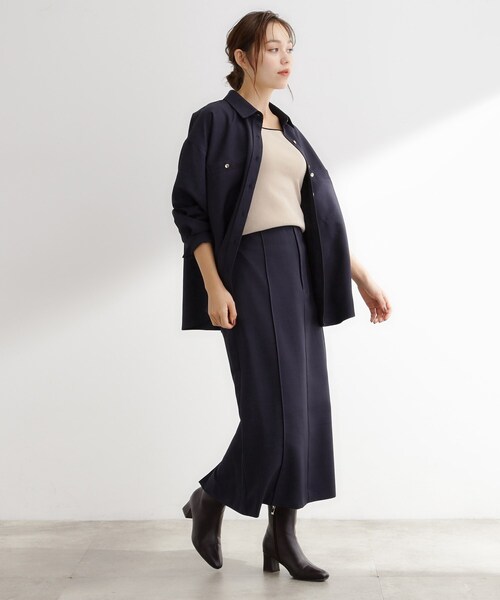 grove（グローブ）の「【カセット服】洗えるストレートシルエットスカート（スカート・レディース・ブラウン系その他/ネイビー系5/ライトベージュ・02/03/05/04/01）」の15枚目の写真