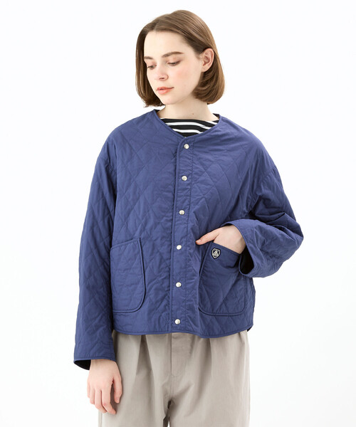 【美品】ORCIVAL オーシバル ノーカラージャケット ネイビー サイズ4 ORCIVAL ジャケット ノーカラージャケット ORCIVAL/オーシバル