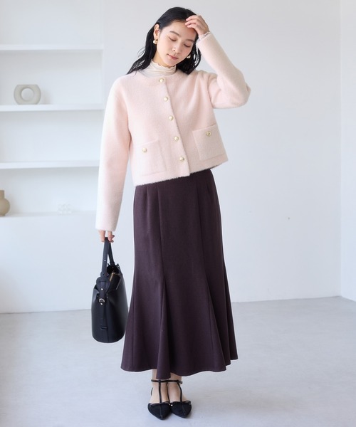 VIS（ビス）の「接結ミニフェザーニットジャケットカーディガン/一部WEB限定カラー（カーディガン/ボレロ・レディース・ピンク系その他2/ネイビー/オフホワイト/ブラウン・FREE）」の20枚目の写真